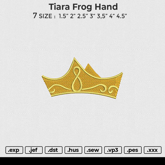 Tiara Frog Hand Embroidery File 6 size