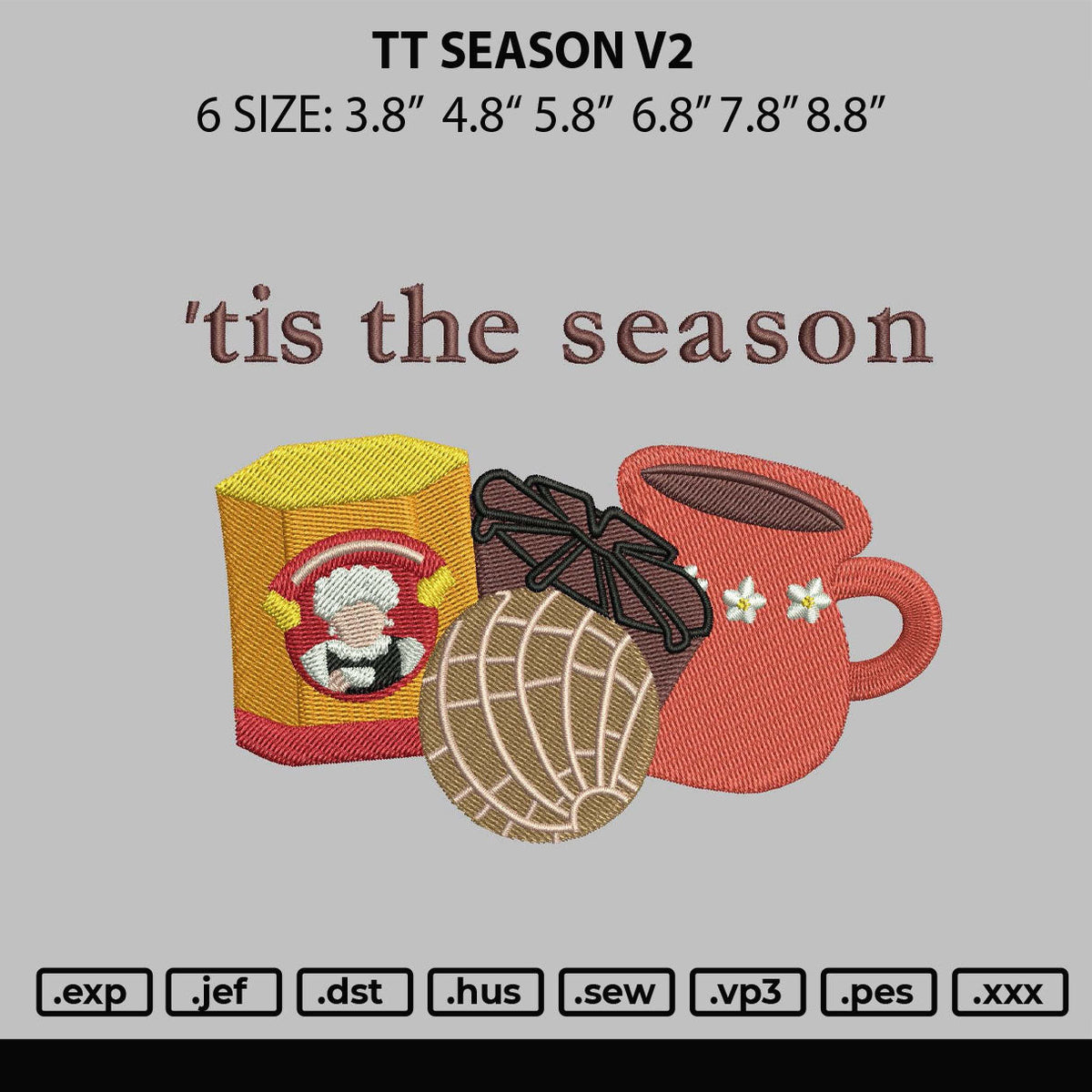 Tt Season V2 Embroidery File 6 sizes