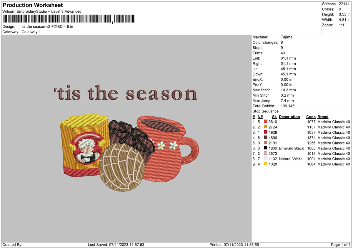 Tt Season V2 Embroidery File 6 sizes