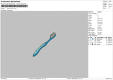 Toothbrush Embroidery File 6 sizes