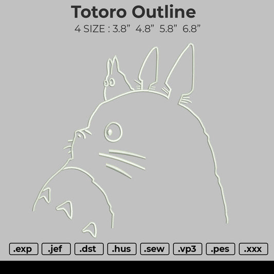 Totoro outline Embroidery