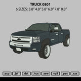Truck 0801 Embroidery File 6 sizes