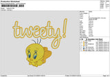 Tweetytext Embroidery File 6 sizes