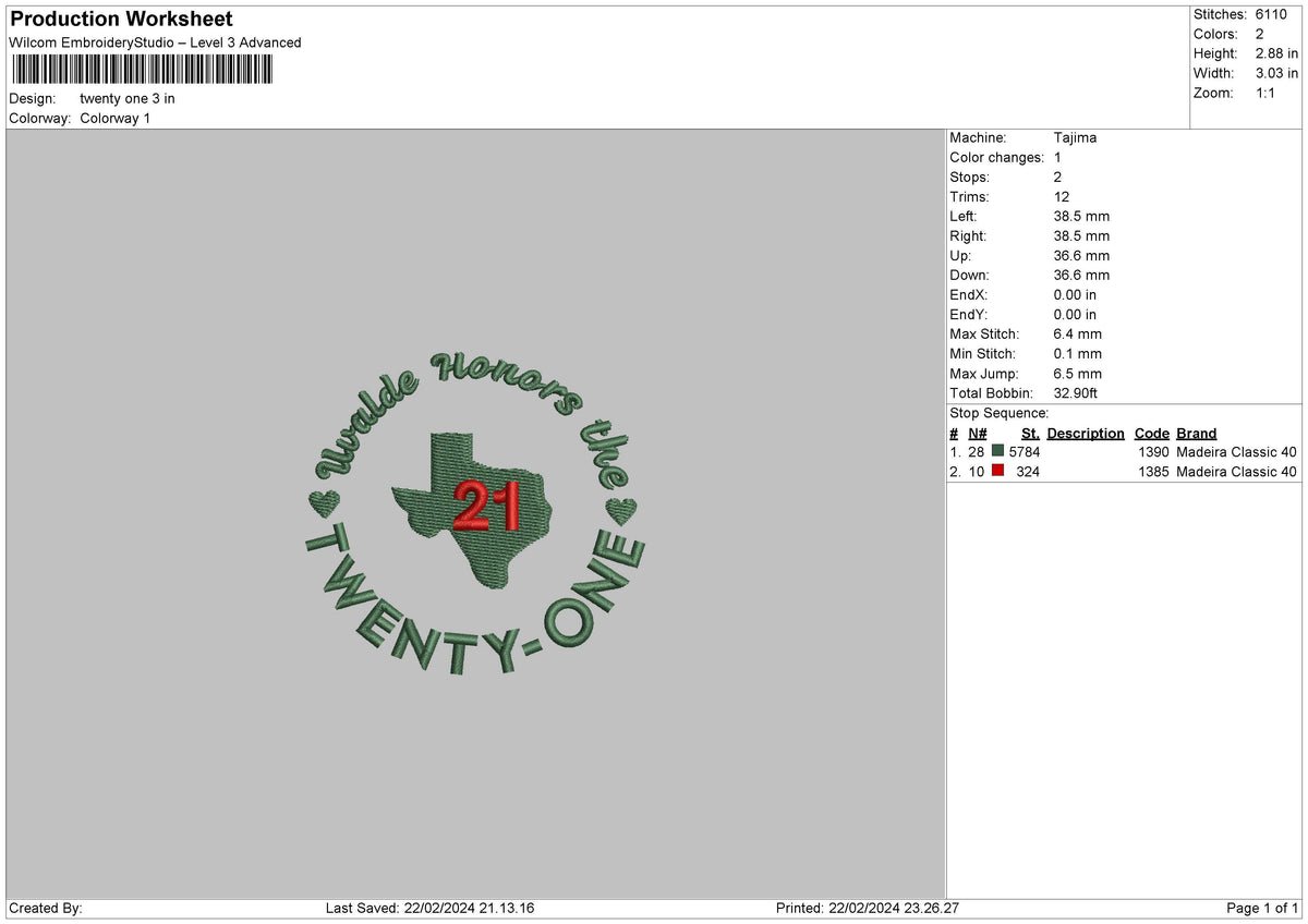 Twenty Circle Embroidery File 6 sizes