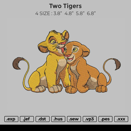 Two Tigers Embroidery