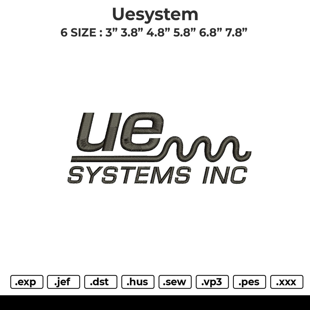 Uesystem Embroidery File 6 size