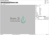 Hydration Embroidery File 6 sizes