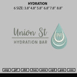 Hydration Embroidery File 6 sizes