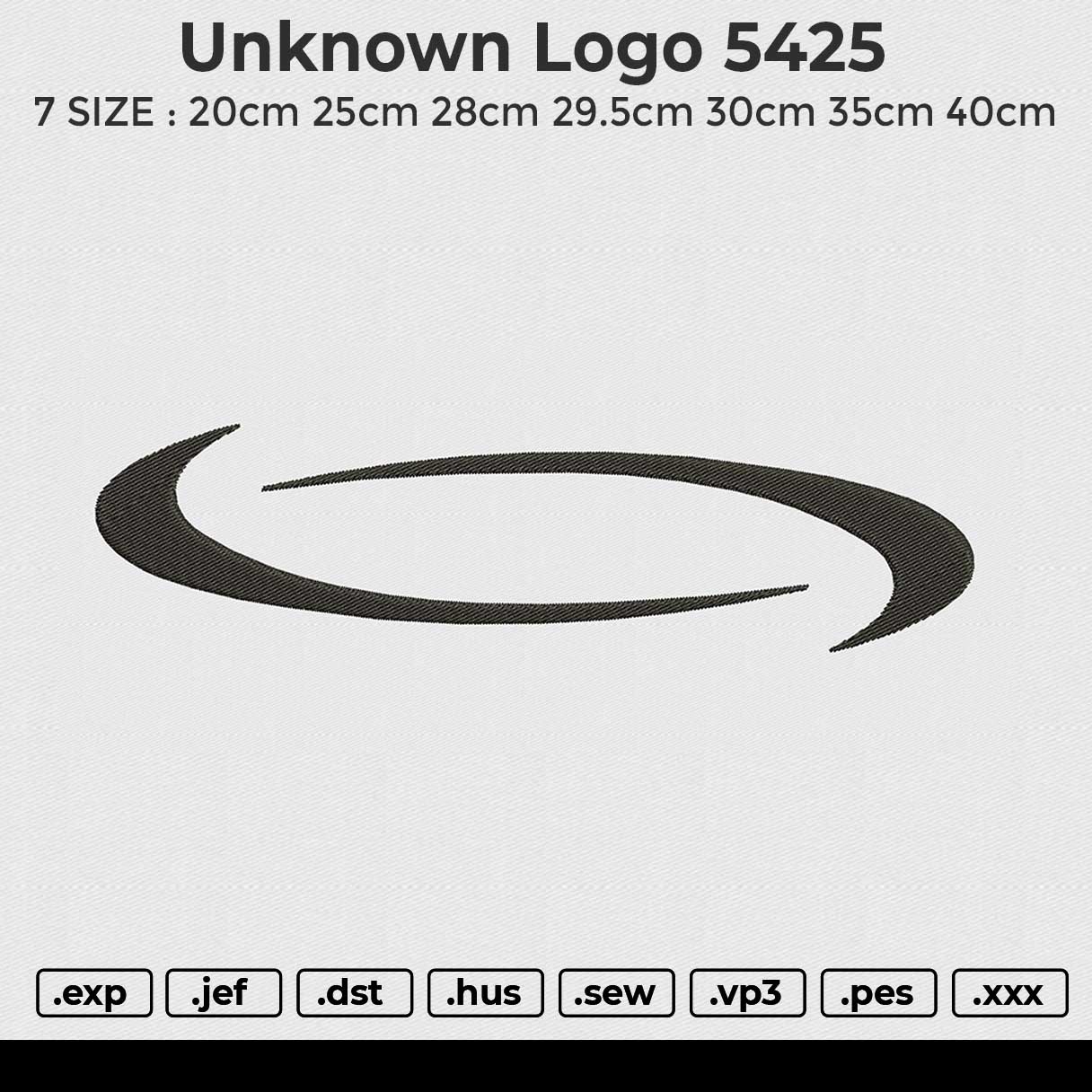 Unknown Logo 5425 Embroidery File 6 size