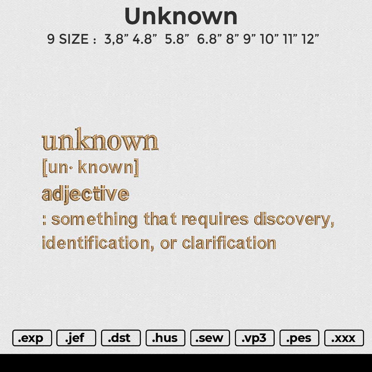 Unknown Embroidery File 6 size