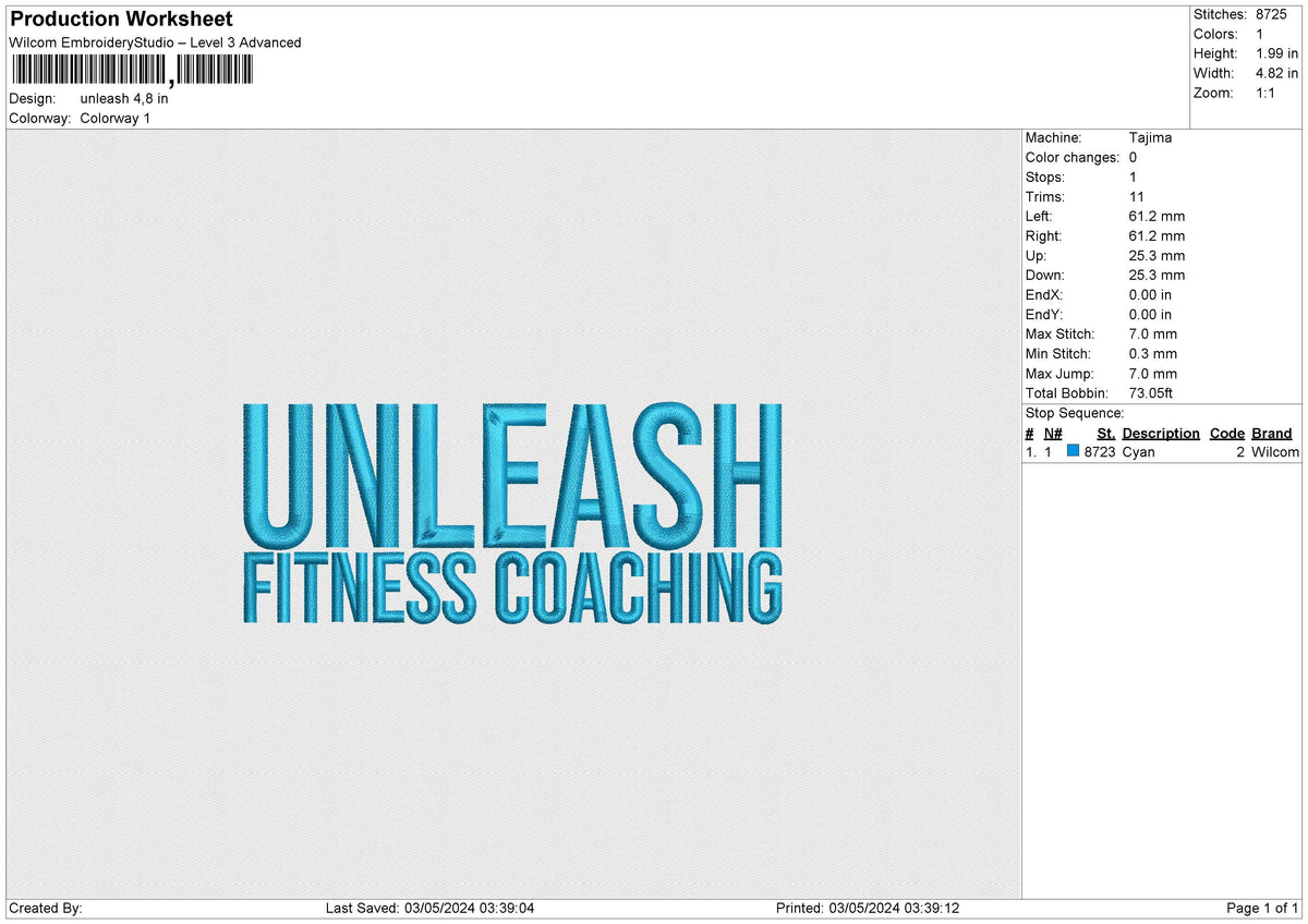 Unleash Embroidery File 6 size