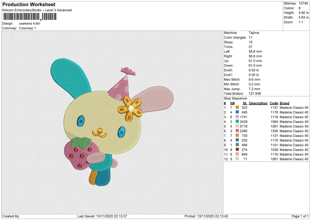 Usahana Embroidery File 6 size