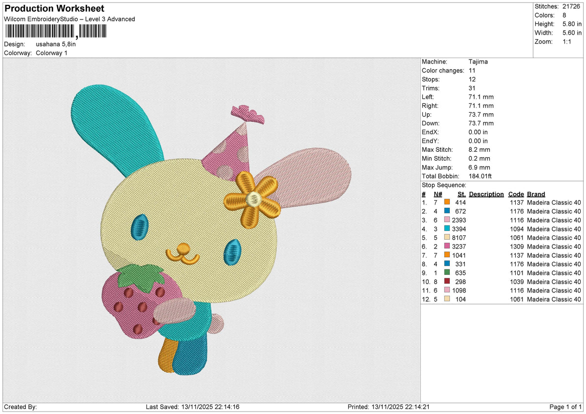 Usahana Embroidery File 6 size