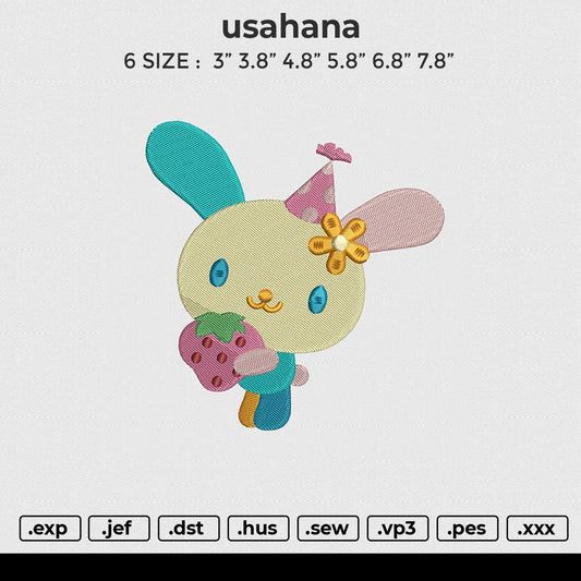 Usahana Embroidery File 6 size