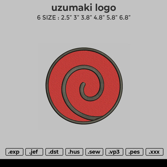 Uzumaki Logo Embroidery File 4 size