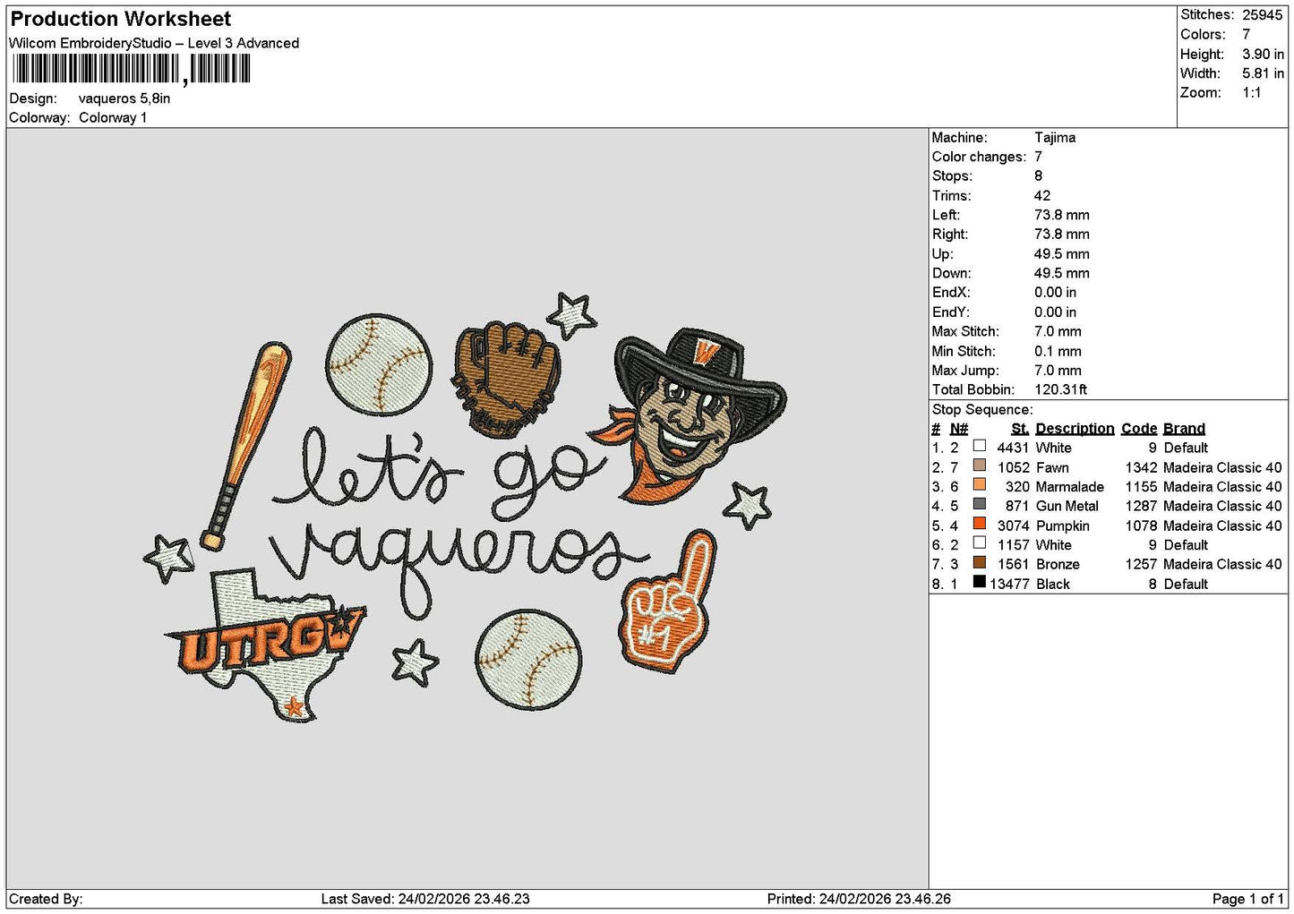 Vaquerostext Embroidery File 6 sizes