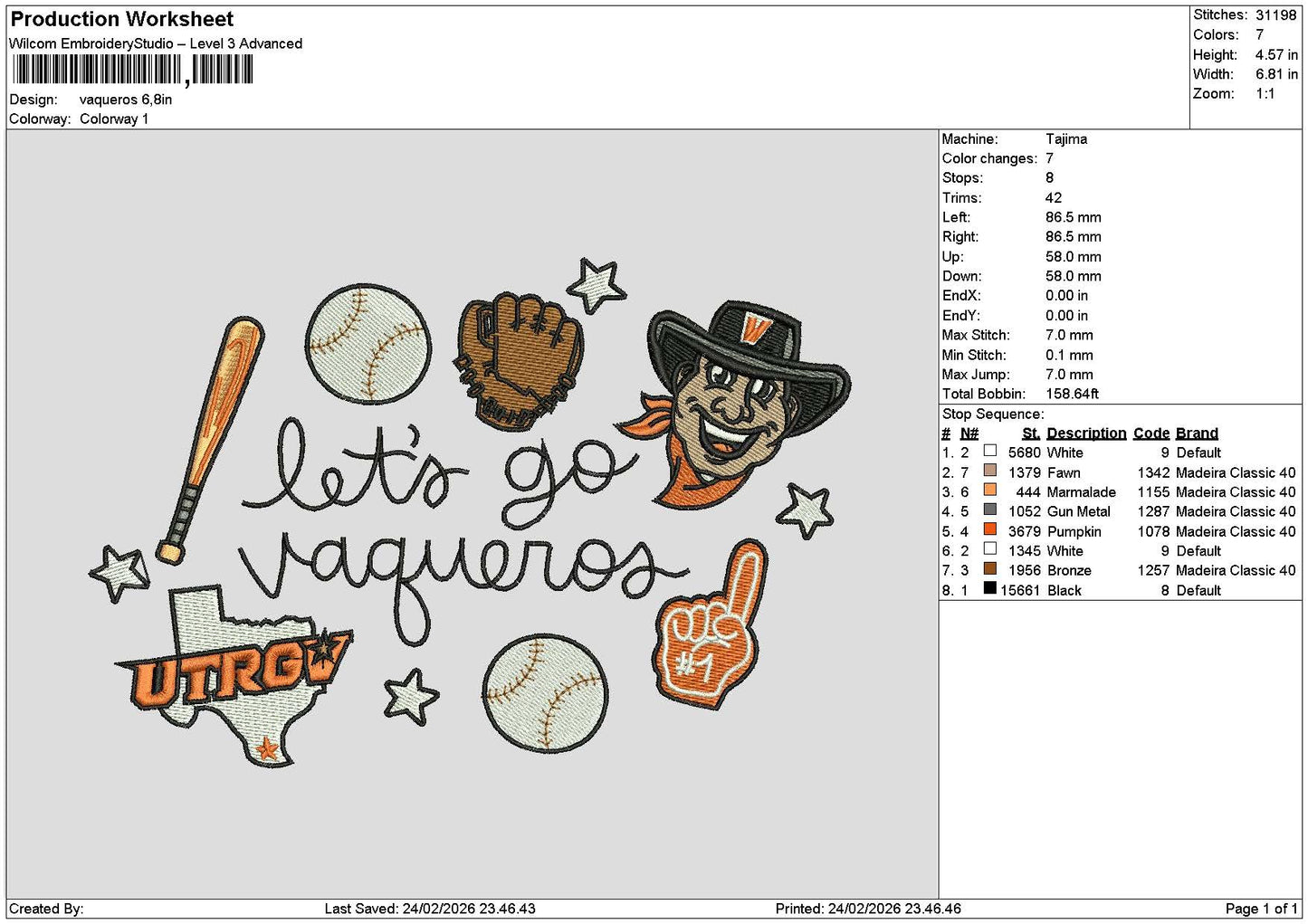 Vaquerostext Embroidery File 6 sizes