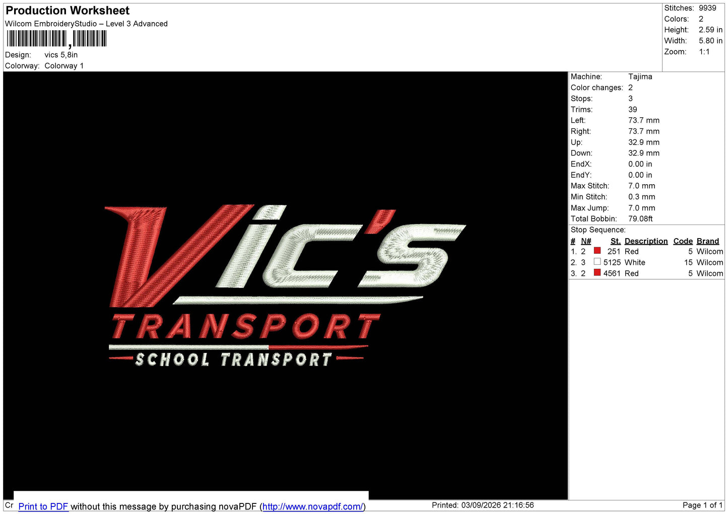 Vics Embroidery File 6 size