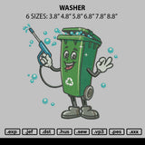 Washer Embroidery File 6 sizes