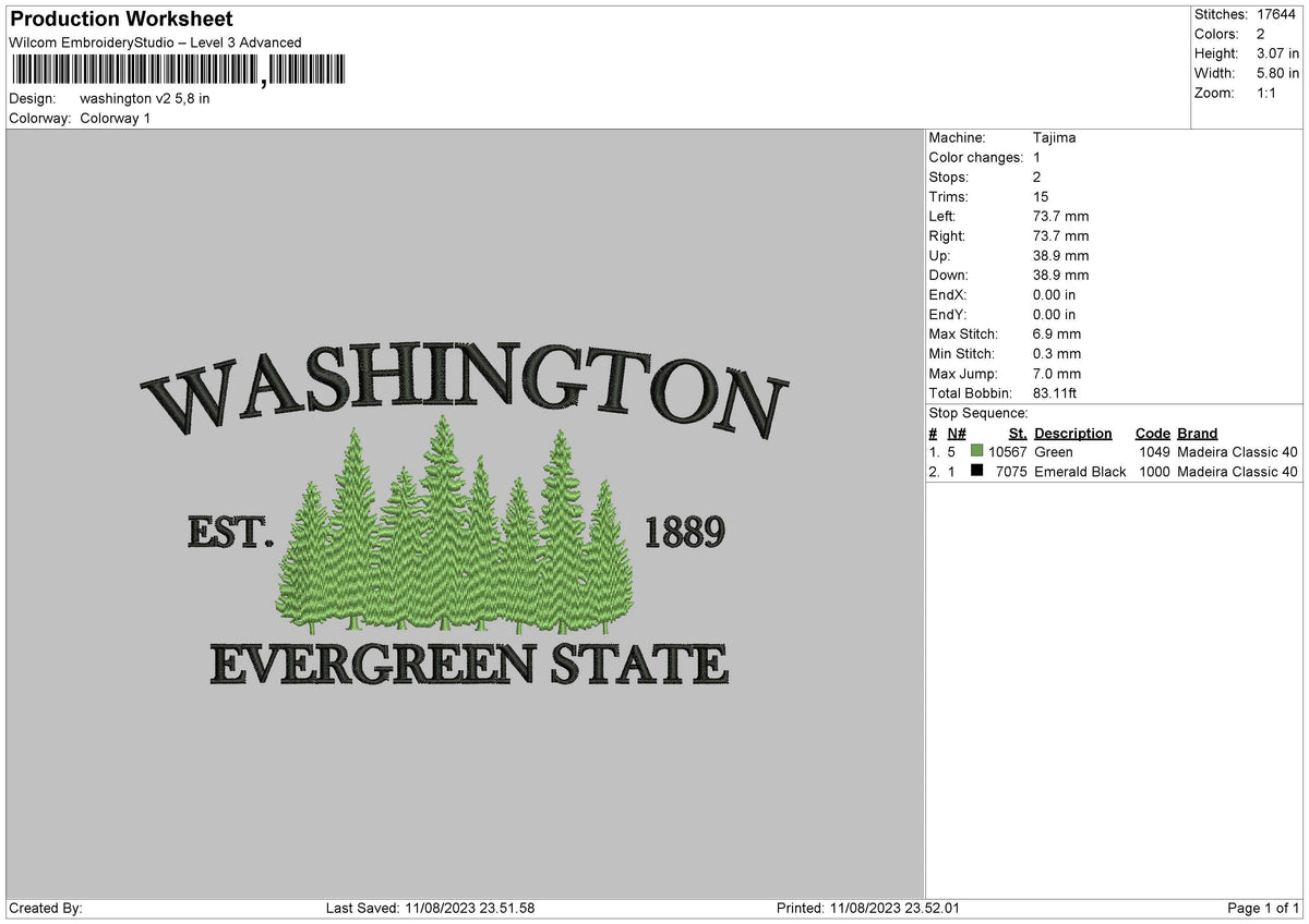 Washington V1 V2 Embroidery 2 Files