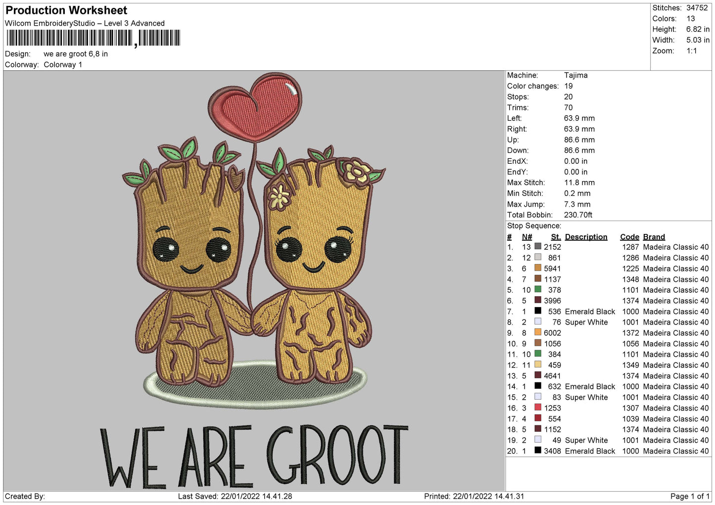 We Are Groot Embroidery