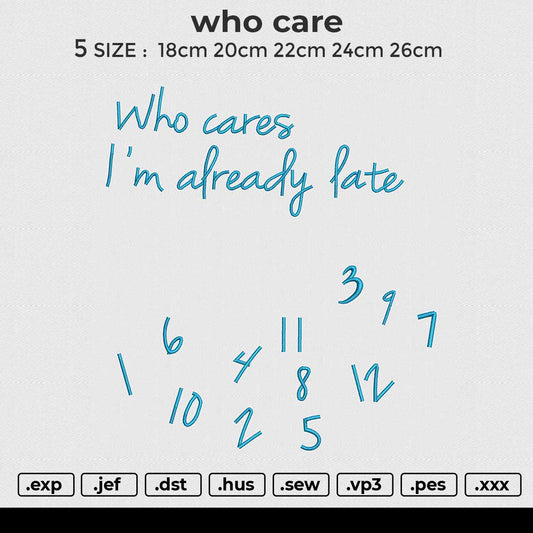 who care Embroidery File 5 size