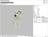 White Dog Embroidery File 4 size