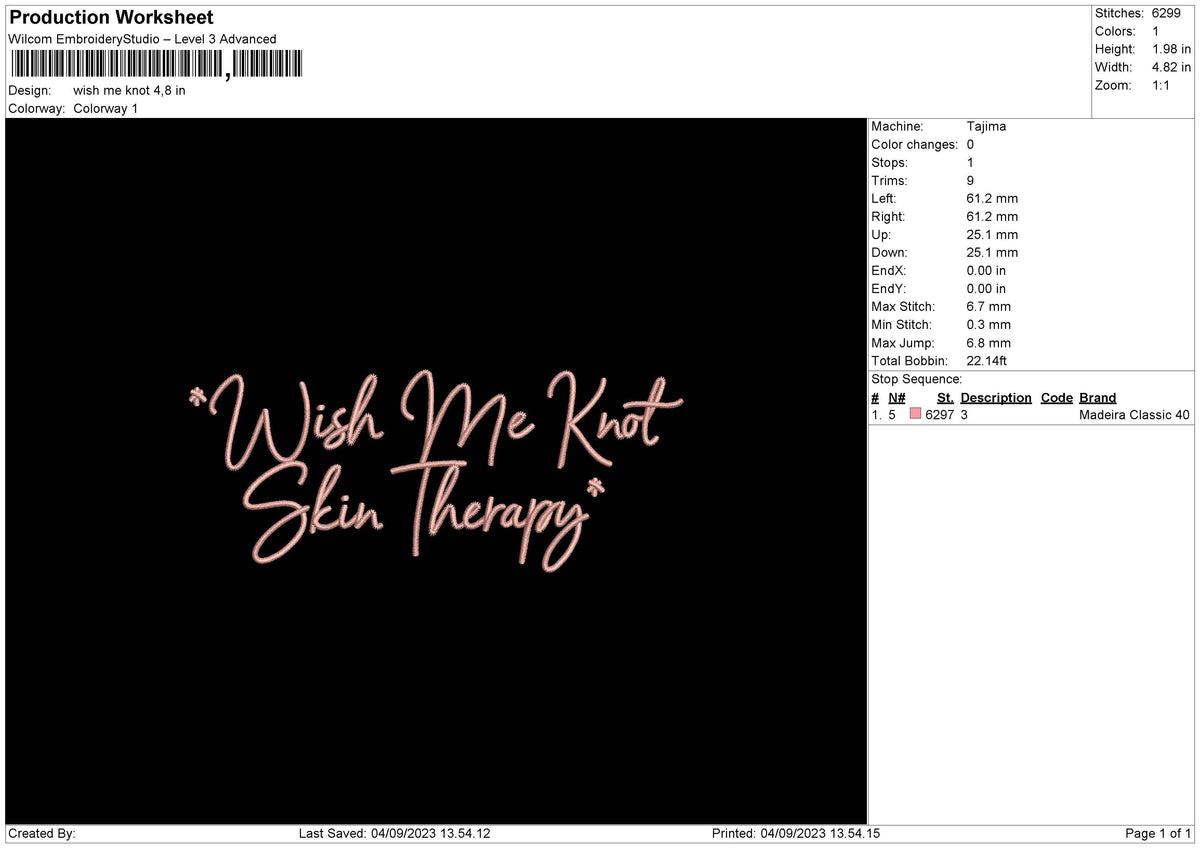 Wish Me Knot Embroidery File 6 sizes