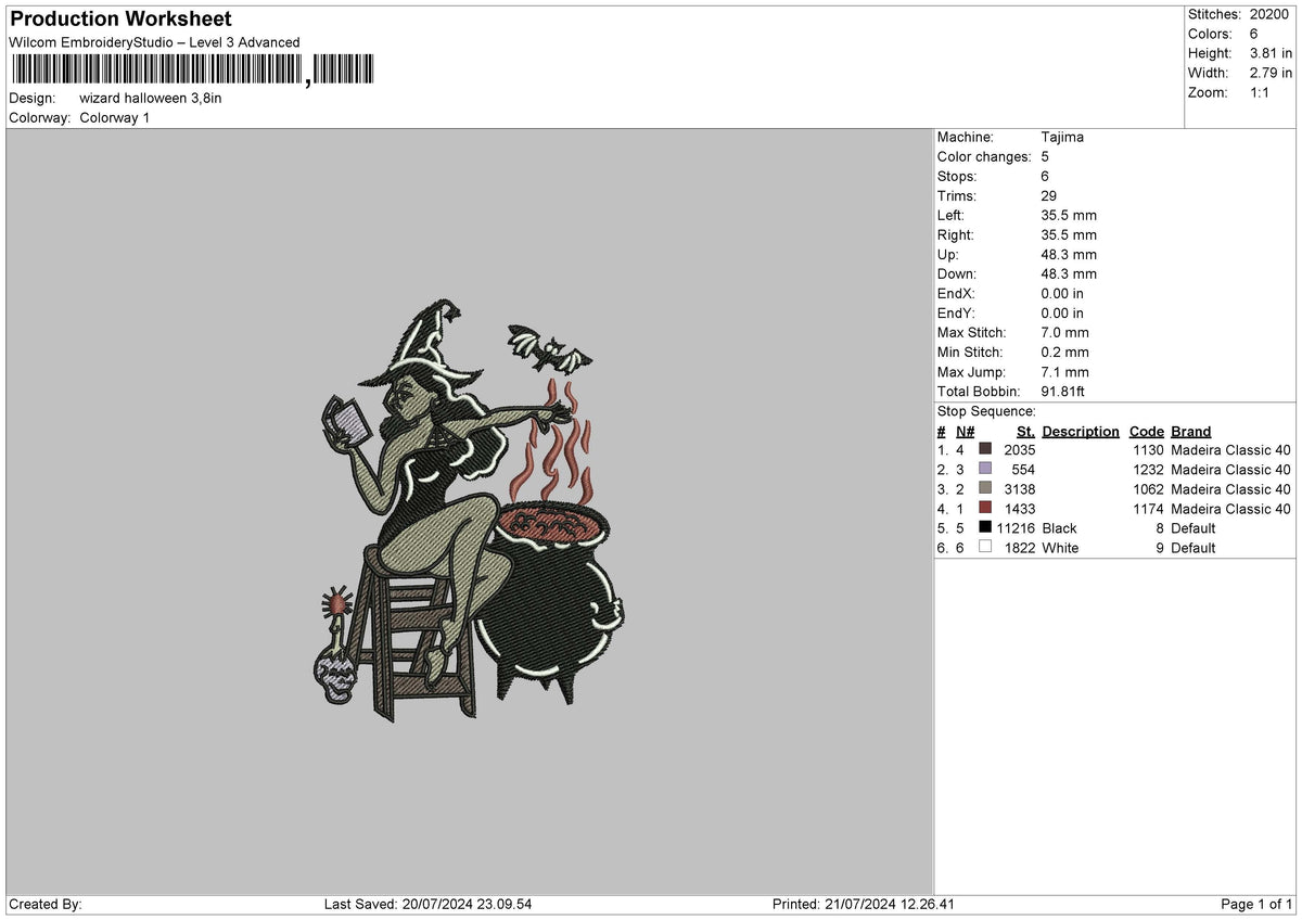 Wzard2107 Embroidery File 6 size