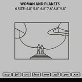 Women And Planets Embroidery File 6 sizes