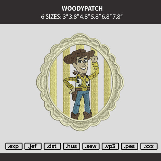 Woodypatch Embroidery Machine Design File 6 sizes
