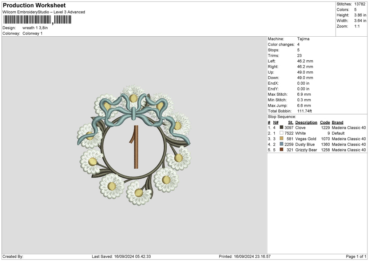 Flowerscircle 1 Embroidery File 6 sizes