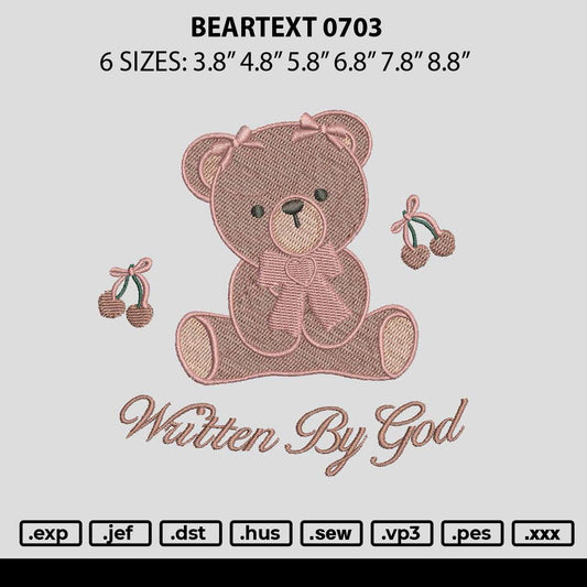 Beartext 0703 Embroidery File 6 sizes
