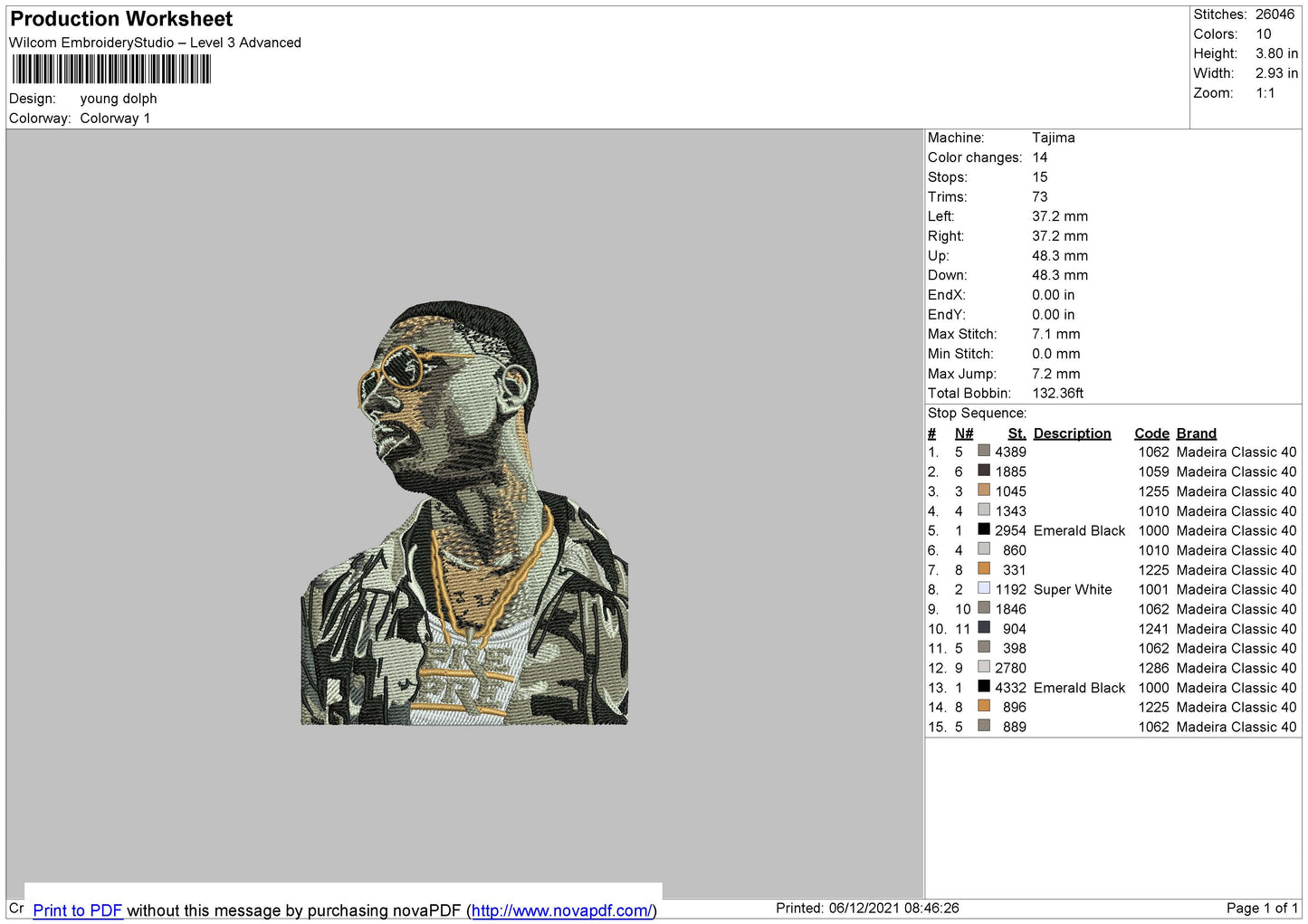 Young Dolph Embroidery