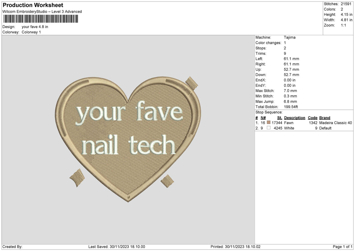 Your Fave Embroidery File 6 sizes