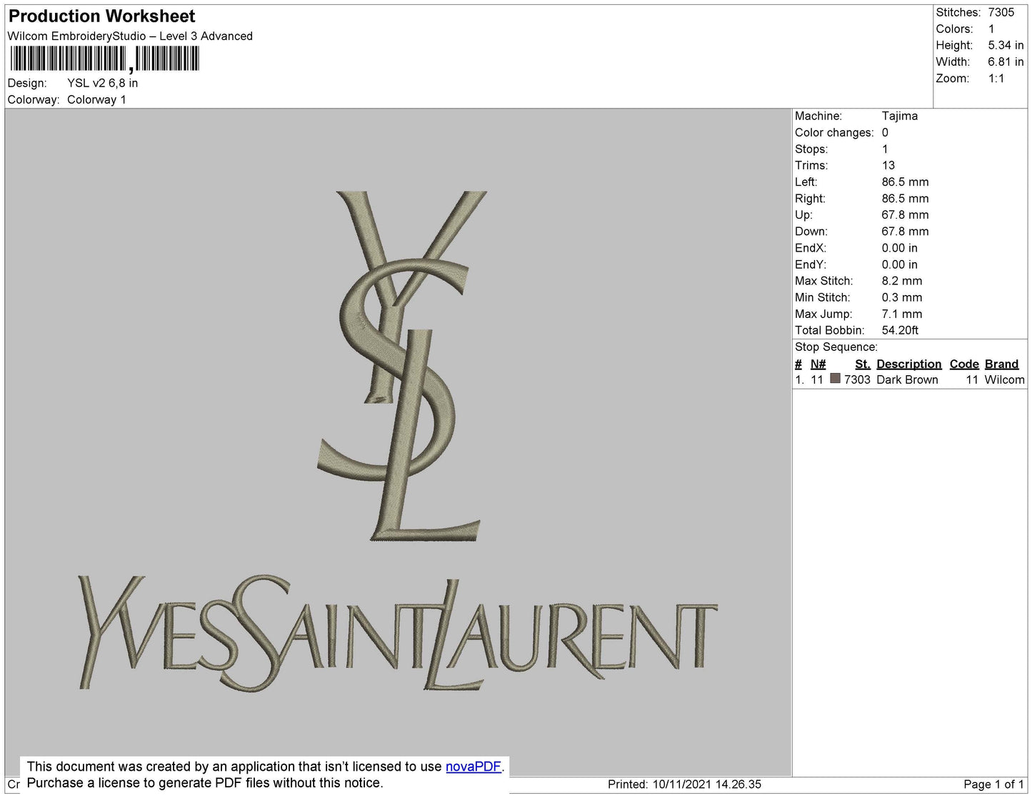 YSL V2 Embroidery