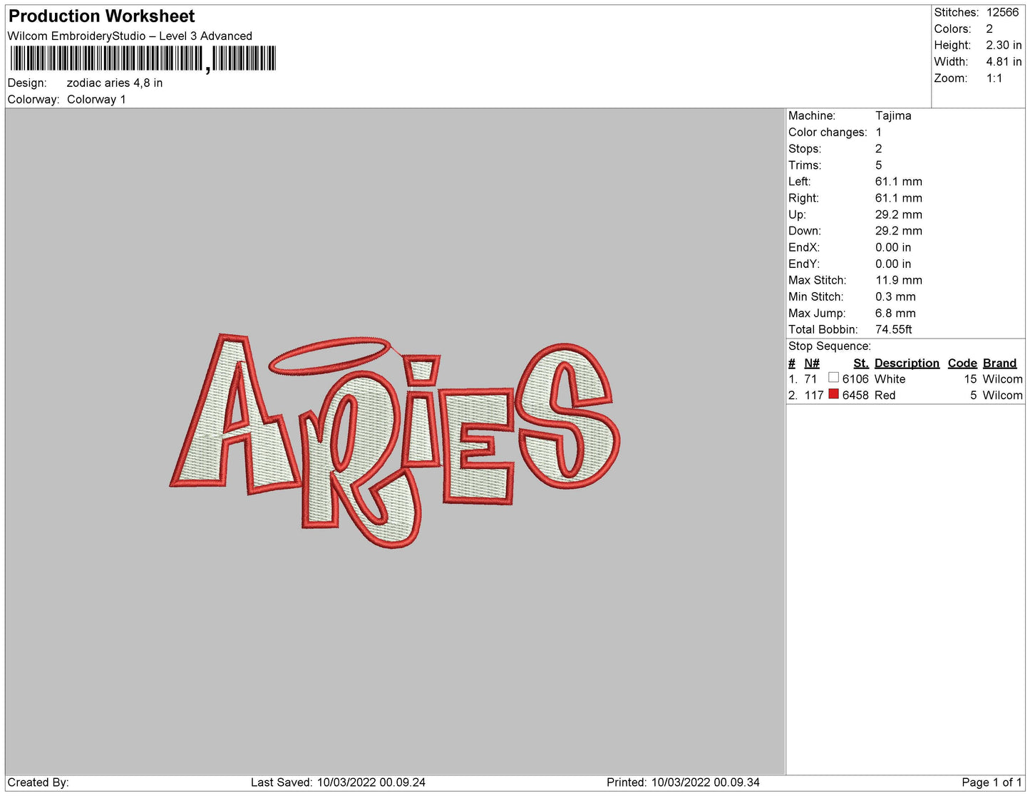 Aries Embroidery