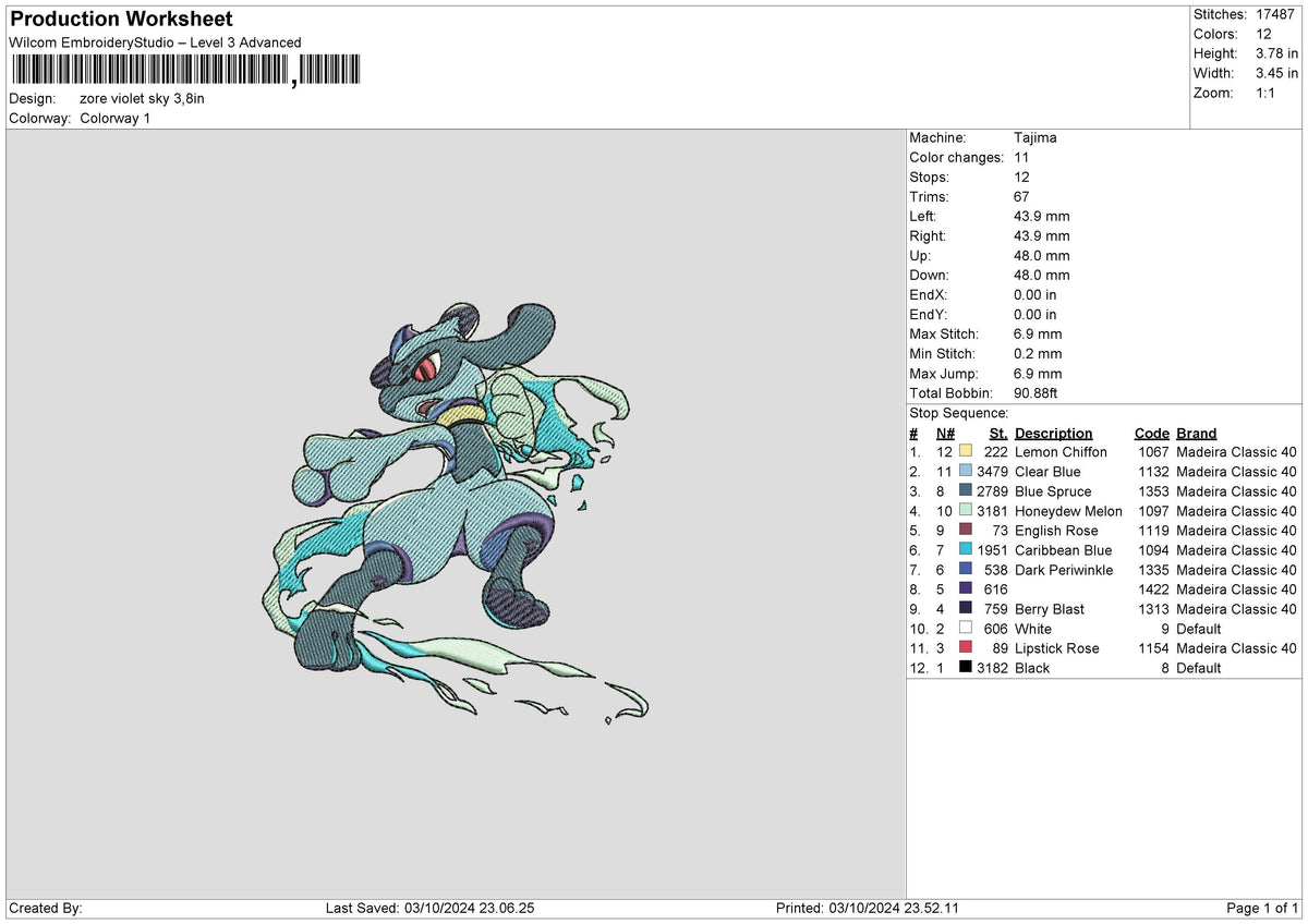 Zore Poke Embroidery File 6 sizes